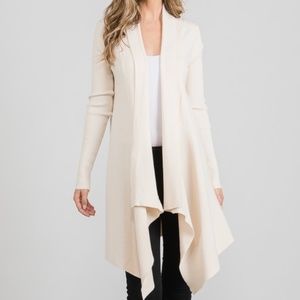 Open Front Sweetheart Long Sleeve Cardigan